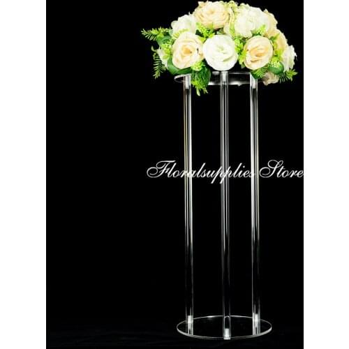 10PCS Round centerpiece wedding decoration vintage flower stand clear acrylic column for table decor