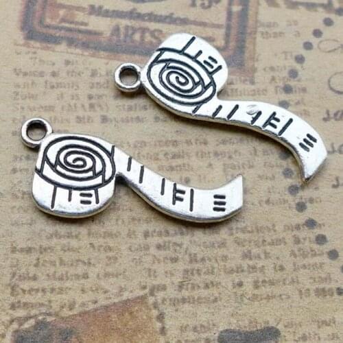 20 Pieces Of Silver Tape Measure Pendant Sewing Tailor Pendant Making Jewelry Necklace Suitable For Handmade Supplies 27x12mm