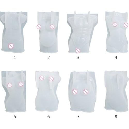 J60E 3D Body Shape Candle Resin Mold Female Male Body Model Ornaments Silicone Mold