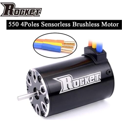 Rocket 550 4300KV 3800KV 3500KV 3300KV 4 Poles Sensorless Brushless Motor for 1/10 4WD Trucks Monster Car Buggy