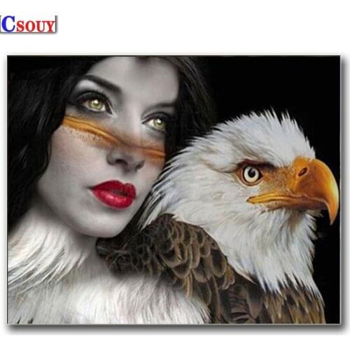 5D DIY Diamond Painting Beauty & Eagle Diamond Mosaic Drawing Full Square Round Drill Diamond Embroidery Cross Stitch Home Decor