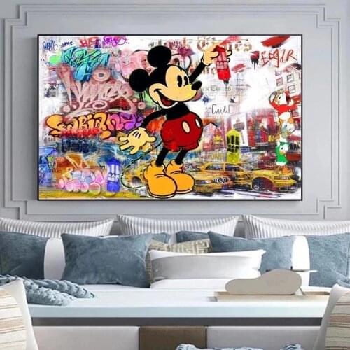 5D DIY Diamond Painting Full Square Disney Graffiti Street Art Mickey Mouse Art Rhinestones Diamond Embroidery Mosaic Decor Gift