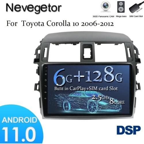 For Toyota Corolla 10 E140 E150 2006 - 2013 Car Radio Multimedia Video Player Navigation stereo GPS Android 10 No 2din 2 din dvd