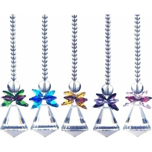 Camal 1pcs (150MM) Crystal Glass Angel Pendant Hanging Suncatcher Chandelier Ball Octagonal Beads Wedding Party Decor Curtain