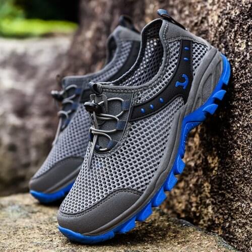 Men sneakers casual sports shoes outdoor travel shoes lightweight breathable mesh non-slip anti-odor sweat-absorbant size38-4647