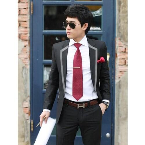 Chorus mariage groom wedding suits for men blazer boys prom suits fashion slim masculino latest coat pant designs work wear grey