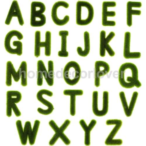 Artificial Moss Alphabet Letter for Potted Plant Ornament Home Garden Wedding Decoration