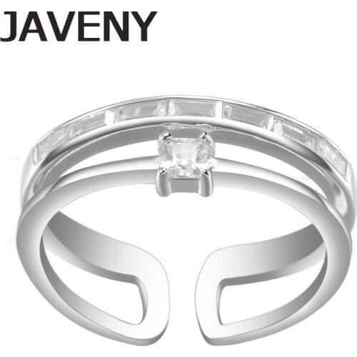 JAVENY 925 Sterling Silver Jewelry Fashion Open CZ Cubic Zirconia Bridal Wedding Rings for Womens Promotion Birthday Gifts