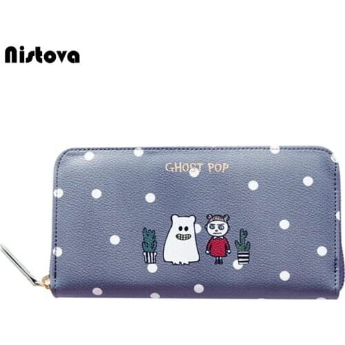 Women PU Leather Cartoon Wallets Fashion Cute Long Wallet Lady Clutch Zipper Card Holder Female Designer Brand Purses