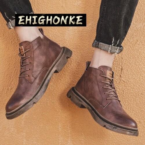 Hot-selling autumn and winter boots Martin mens high-end British retro leather plus size snow boots hiking boots training boots