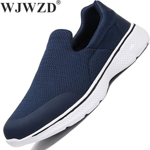 Mens Casual Sneakers Couples Lightweight Mesh Walking Shoes Slip-On Mens Lazy Loafers Hollow Out Breathable Mens Zapatillas