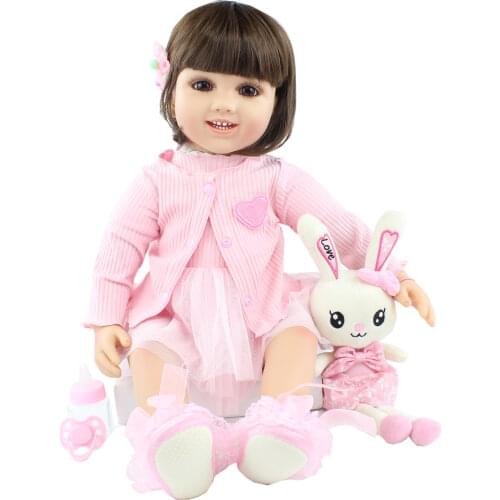 60 CM Silicone Reborn Toddler Doll For Girl Like Real Dress Up Princess Babies Boneca Child Birthday Gift Play House Toys