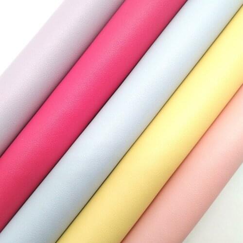 Amonglitter Dropshipping Wholesale Leather Supplier Pastel Colors Nappa Soft Synthetic Leather Faux Fabric Sheets 21x29cm MB052