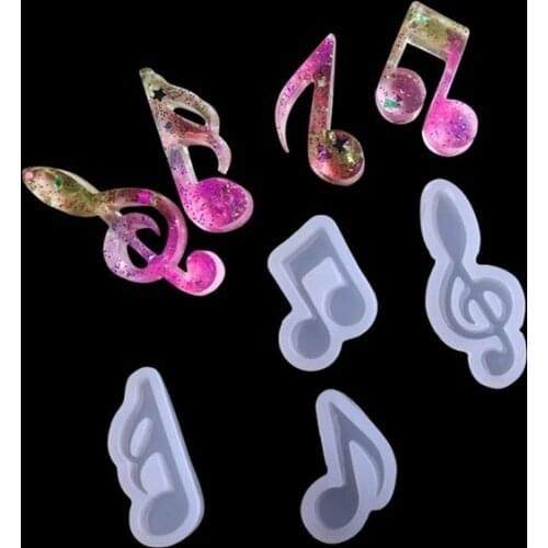 Musical Note Pendant Silicone Mold Resin Jewelry Fondant Cake Diy Mould Tools Pendant Bracelet Making Mold Jewelry Decoration