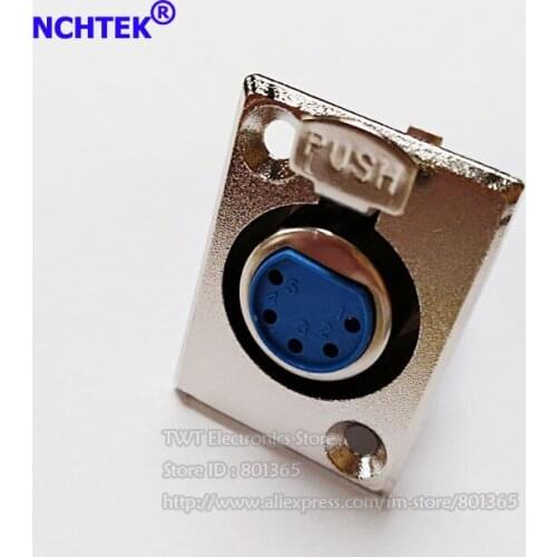 NCHTEK XLR 5Pin Female Socket Chassis Mount Adapter Connector - Nickel/Free Shipping/2PCS