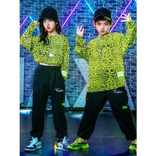 New Jazz Show Costumes Kids Drum Set Hip Hop Rave Outfit Street Dance Practice Performance Clothing Child Sport Clothes AYY070