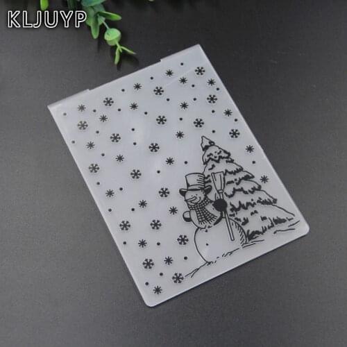 KLJUYP Christmas Snowman Plastic Embossing Folders for DIY Scrapbooking Paper Craft/Card Making Decoration Supplies