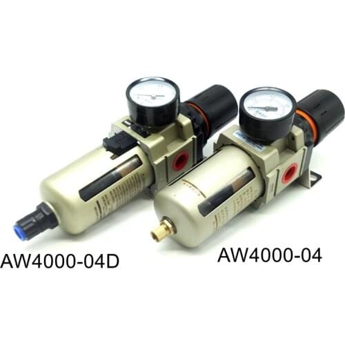 Pneumatic Air Filter Regulator AW4000-04 1/2''Manual Drain Type Air Treatment Unit AW4000-04D Automatic Drain Type