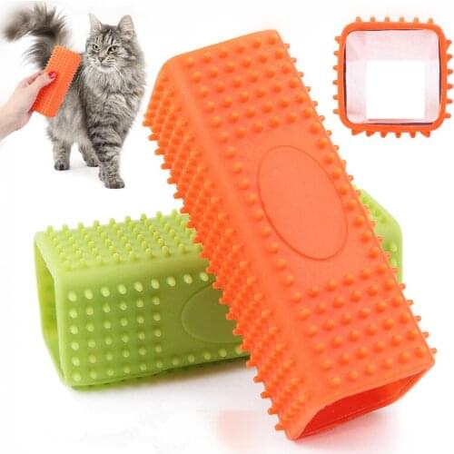 Cat hair removal rubber bath brush Hollow silica gel Magic pet dog hair removal cat comb sofa bed sheet hair dog brush