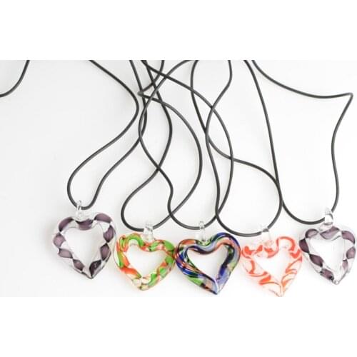 Romantic jewelry glass top quality necklace bijoux Valentines birthday gift heart shape pendant Mujer