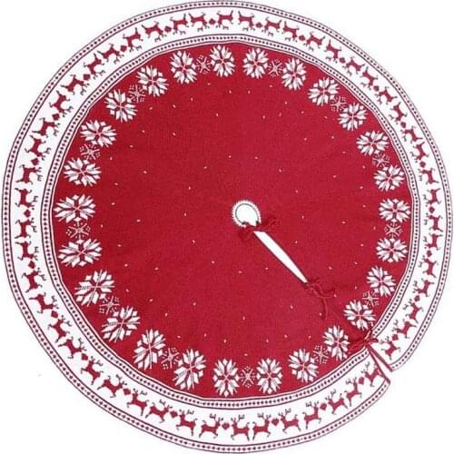Christmas Ornament Tree Skirt,35 Inch Snow Flower Elk Tree Skirt Rustic Xmas Tree Skirt For Christmas Decorations Indoor