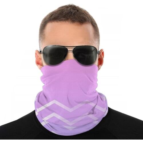 Lilac Gradient Scarf Half Face Mask Unisex Fashion Tube Mask Tubular Bandanas Windproof Headband Cycling Hiking