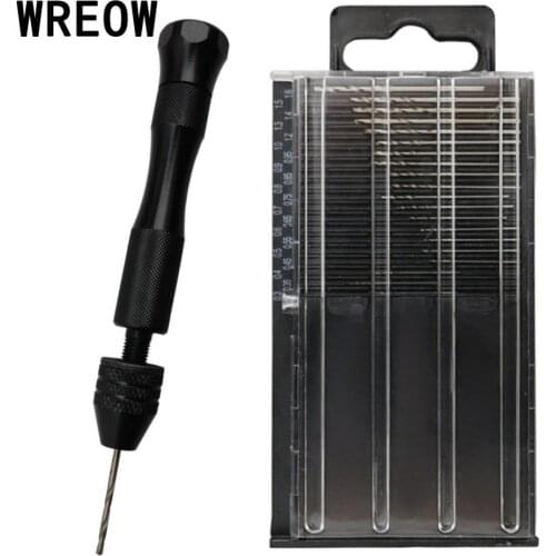 20pcs Mini High Speed Steel Twist Drill Bits Hand Drill Chuck Aluminum Alloy Manual Aluminum Woodworking Drilling Rotary Tools