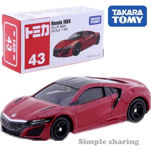 Takara Tomy Tomica No.43 Honda NSX Car 1:62 Miniature Diecast Baby Toys Model Kit Pop Funny Kids Dolls Collectibles