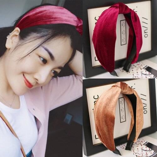 Vintage Velvet Hairbands For Women Mask Wash Face Head Bands Solid Color Headwear Fashion Headband Hair Bands Hair Accessories