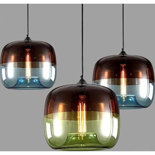 Stained Glass Pendant Lamp Kitchen Hanging Lamps Dinning Room Lights Home Decor Modern Pendant Light Fixtures Industrial Decor