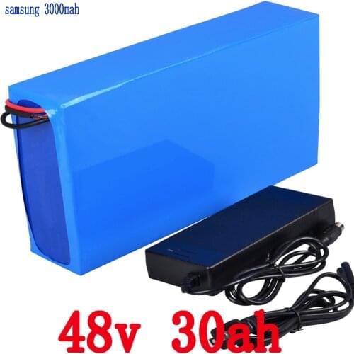 High Power Electric Bike Battery 48V 30A 2000W lithium battery use for Samsung cell with 50A BMS 2A Charger Free Shipping