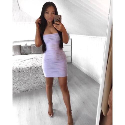 High Quality Slip Square Collar Mini Dress Bodycon Rayon Bandage Evening Party Dress