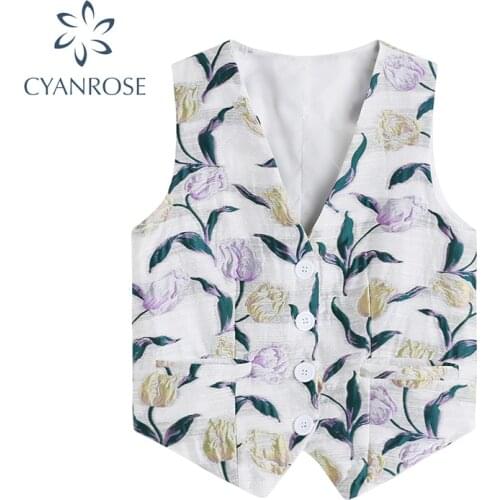 Jacquard Three-Dimensional Embroidered Flower Suit Coat Vest Women V-Neck Cardigan Vest Autumn 2021 New Chic Casual Top Female