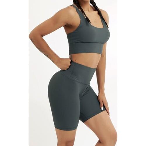 Women Yoga Set Workout Shirts Sport Pants Bra Gym Clothing Short Crop Top High Waist Running Leggings Sports Set