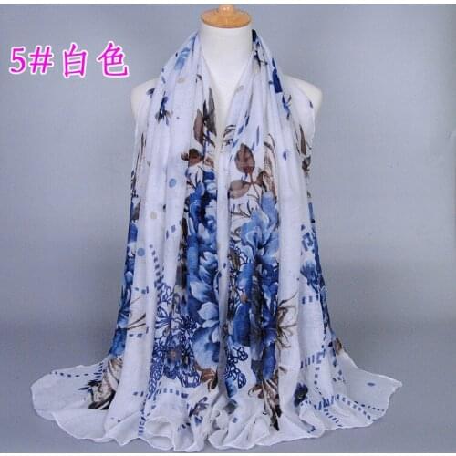 12 pieces/lot) floral viscose fashion printe flower long cotton voile shawls popular winter wrap muslim scarves/scarf GBS195