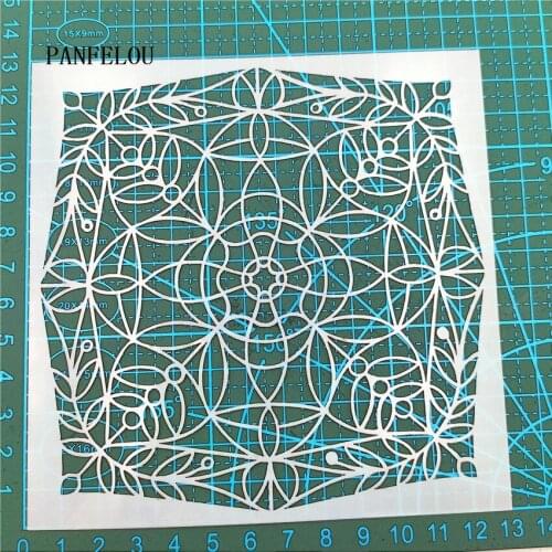 13*13cm Flowers maze scrapbook stencils spray plastic mold shield DIY cake hollow Embellishment printing lace ruler valentine