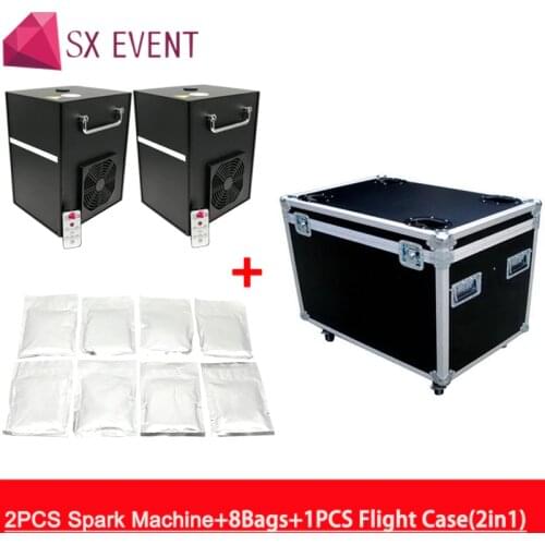 2pcs Machine With Flight Case 400w Cold Fire Spark Firework Fountain Machine Dmx And Remote Control For Wedding DJ Stage Effect