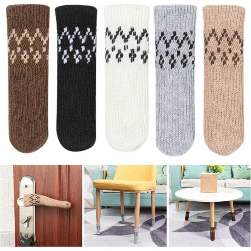 24pcs Knitting Wool Furniture Socks Chair Leg Socks Furniture Sliders Floor Protectors Knitted Covers for Dinner Room Kitchen