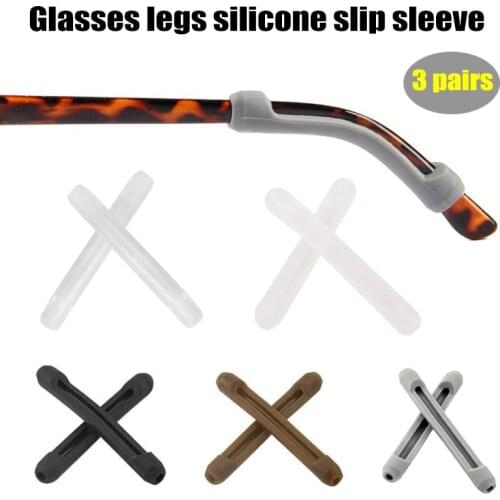 3 Pairs Glasses Tips Silicone Ear Hook Anti-Slip Sets Glasses Leg Sets Safety Retainer Ear Hooks for Eyeglass Sunglasses Eyeglas