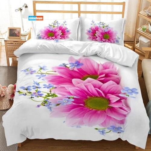 3 Pcs Luxury Duvet Cover Set Chrysanthemum Bedding Sets Comforter Duvet Cover Pillowcase Home Textiles