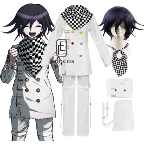 Anime Danganronpa V3 Ouma kokichi Cosplay Costume Japanese School Uniform Suits Outfit Wig Shoes