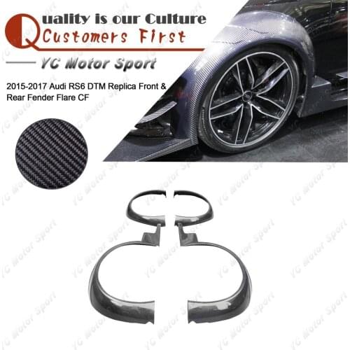 Car Accessories Carbon Fiber Replica Fender Flare 4pcs Fit For 2015-2017 RS6 DTM Front & Rear Fender Flares