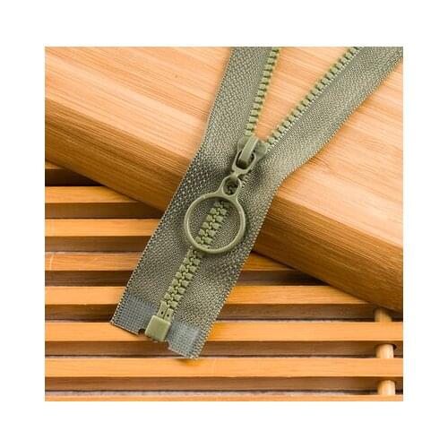 Free shipping 10pcs/lot army green 60cm 3# resin open-end zipper children down jacket coat zipper children sleeping bag zippe