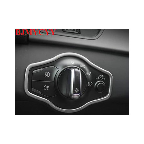 BJMYCYY Car Chrome Head Light Switch Cover Trim Headlight Knob Frame Sequin for Audi A4L A5 Q5 Styling Accessory