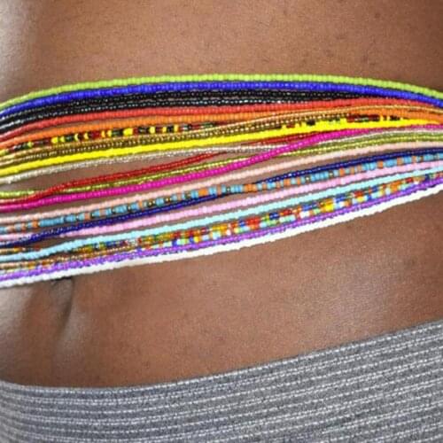 Bohemia Waist Beads Body Chain Elegant Bead Jewelry Bikini Belly Chains Elastic African Waist Chain Boho Summer Beach Jewelry
