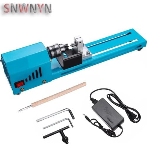 DC12-24V 150W Mini Woodworking Lathe Beads Machine Buddha Pearl DIY Lathe Grinding Polishing Rotary Tool Adjustable Speed