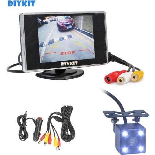 DIYKIT 2In1 Car Parking System Kit 3.5" TFT LCD Color Rearview Display Monitor + Waterproof Reversing Backup Rear View Camera