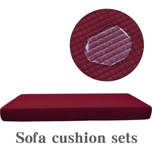 Stretch Sofa Cushion Cover Furniture Protector Polar Fleece Spandex Washable Reversible Removable Slipcover