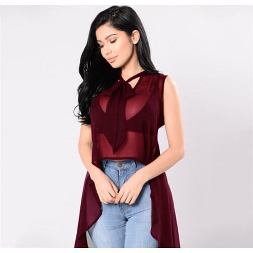 Hirigin Burgundy Blouses China