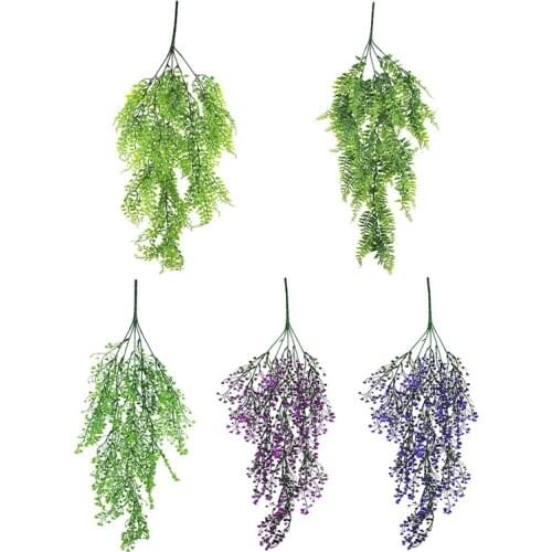 1Pc Plastic Vine Artificial Ivy Hanging Garland Wreath Green Purple Fake Plant Leaf DIY Birthday Wedding Home Party Garden Decor